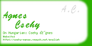 agnes csehy business card